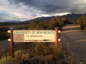 The turn-off to D.H. Lawrence's old ranch.